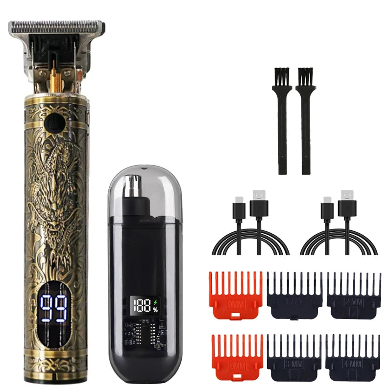 Vintage T9 Clipper — USB Rechargeable, Metal Body