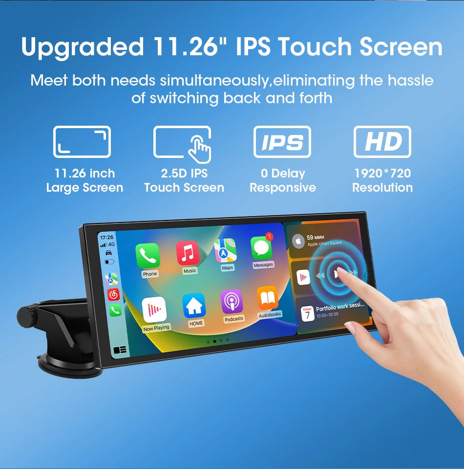 4K Dash Cam — Wireless CarPlay, Dual Lens