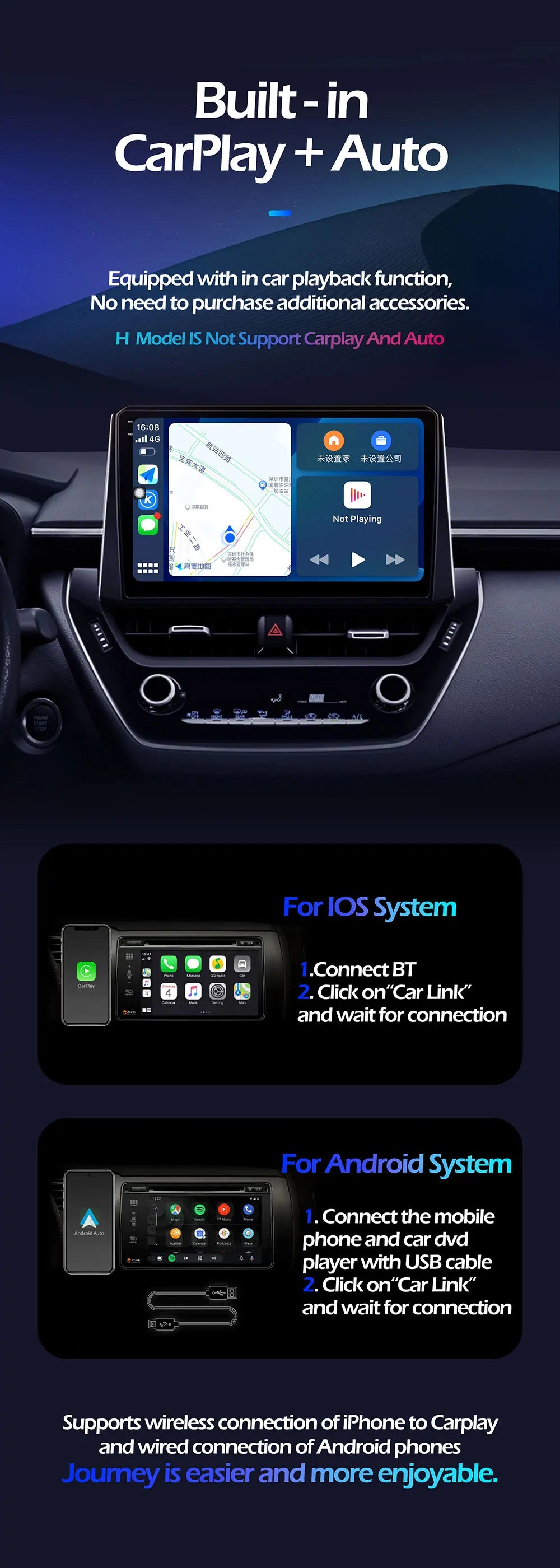 Peugeot 2008/208 — Android 16, CarPlay, GPS
