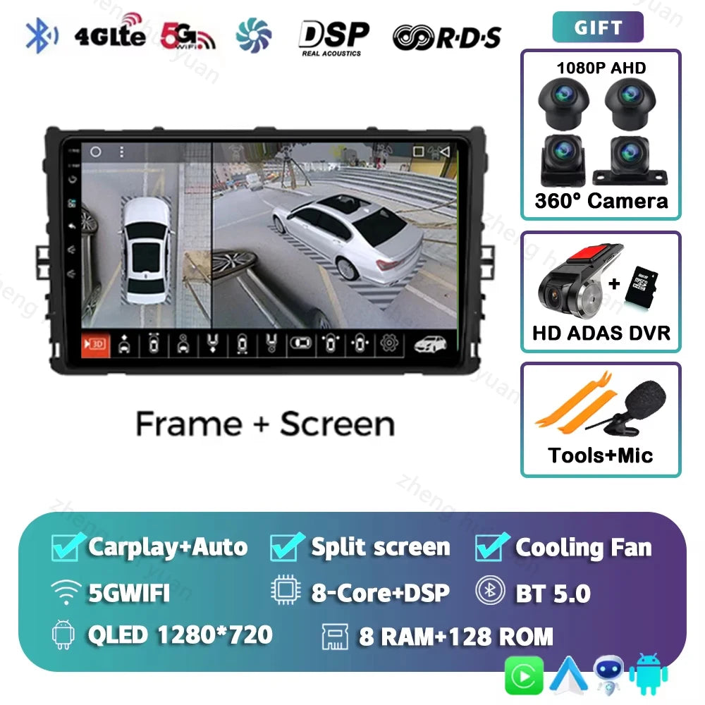 Android 15 Car Radio — Compatible with VW Polo/Jetta | 2K QLED