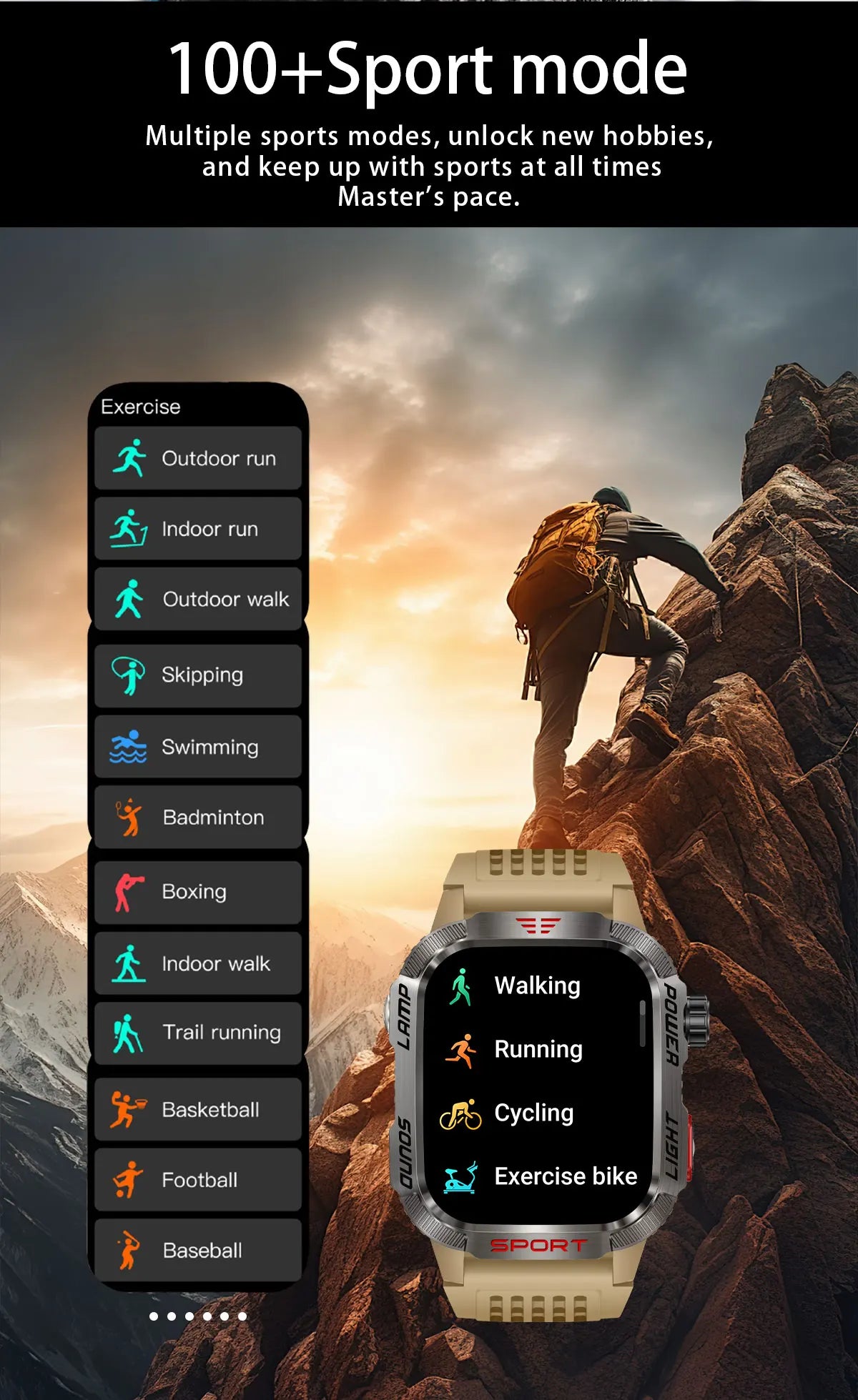 GUHUAVMI Outdoor Watch — AMOLED, GPS, Bluetooth