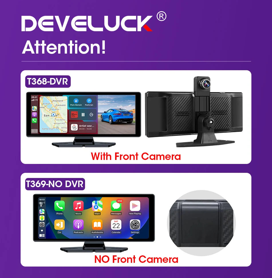 4K Dash Cam — Wireless CarPlay, Dual Lens