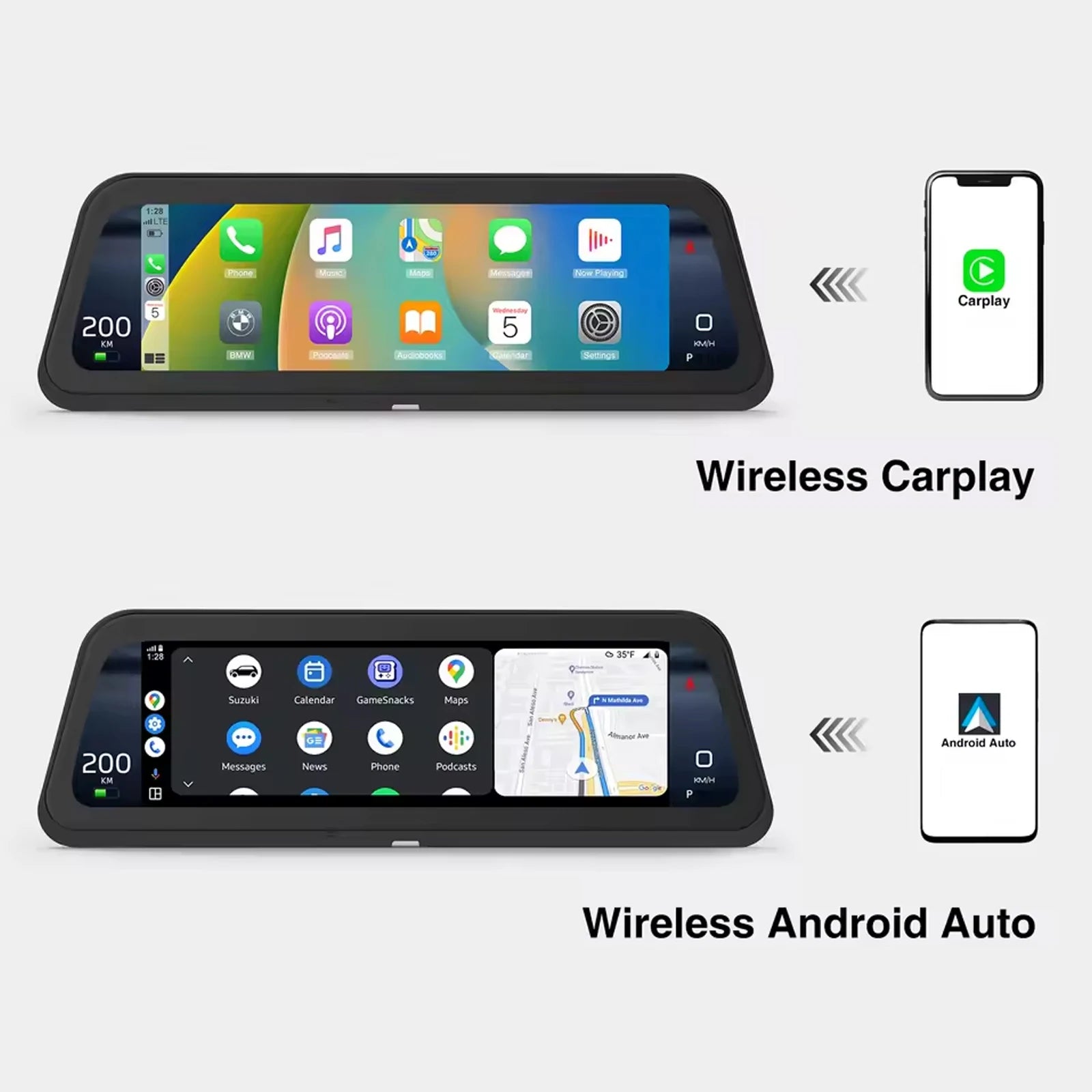 For Tesla Display 9.6 Inches New HUD For Model 3 2016-2023 & Model Y 2020-2024 Support Multiple Languages Carplay Android Auto