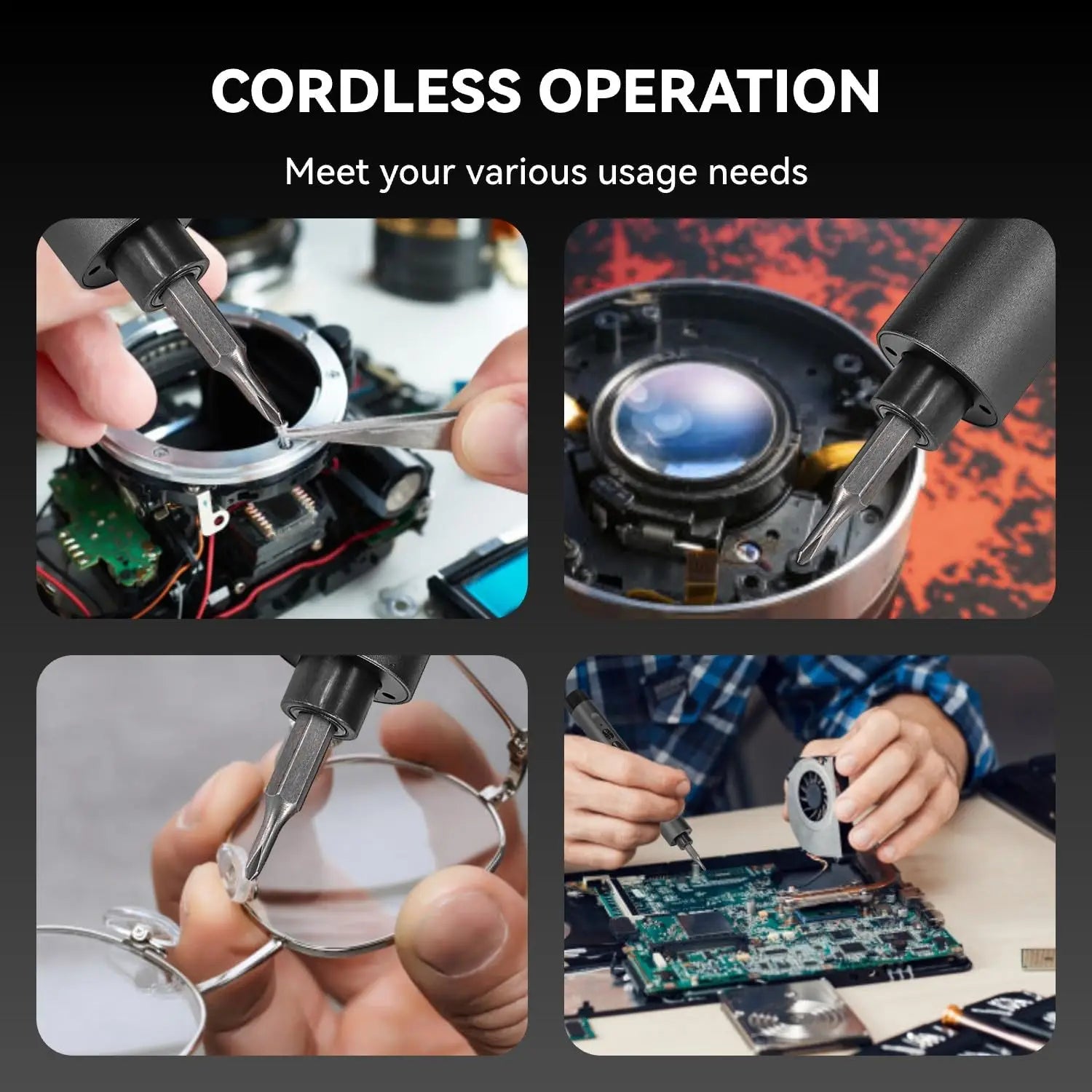 Precision Electric Screwdriver Set 138 in 1 with LED Magnetic Phillips Torx Screwdriver Bits for iPhone PC Camera Watch Glasses