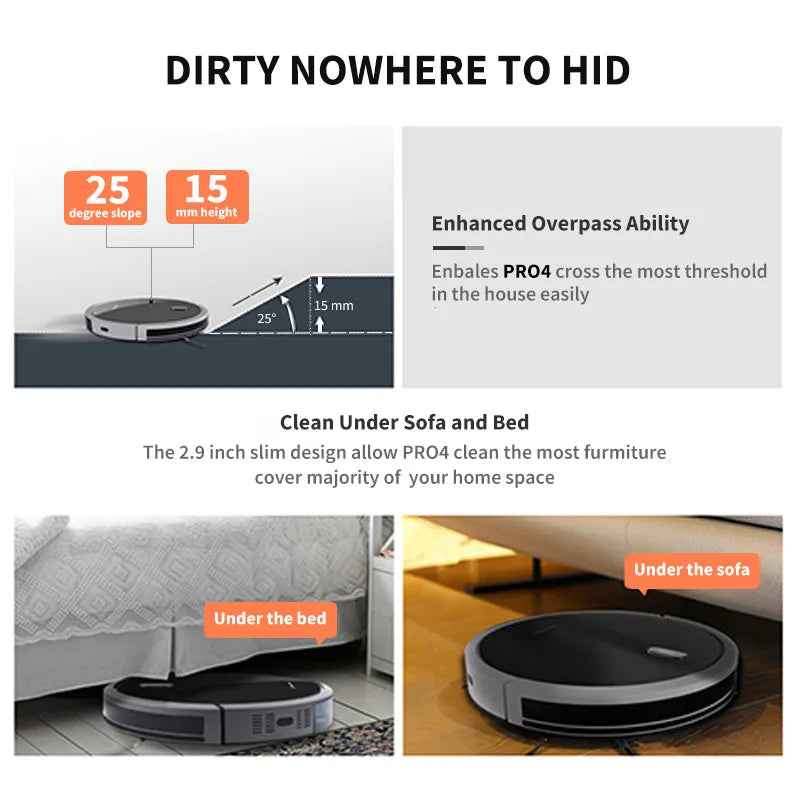 Robot Vacuum Cleaner — Large Tank, Pet Hair
