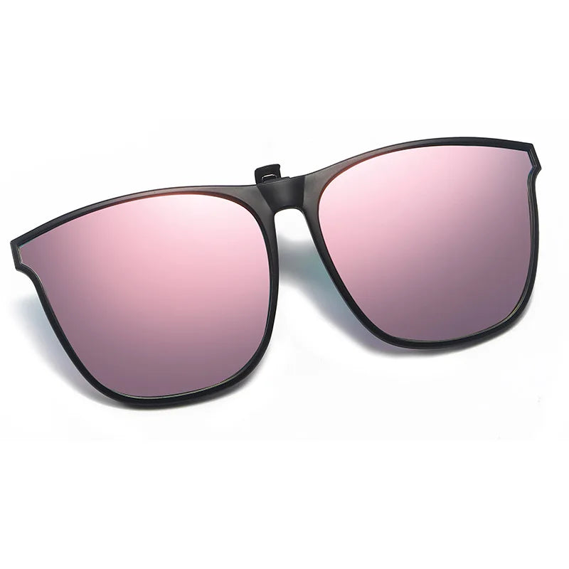 Lunettes de soleil polarisées à clip – UV400, anti-reflet, forme carrée vintage, pour la voiture et la conduite