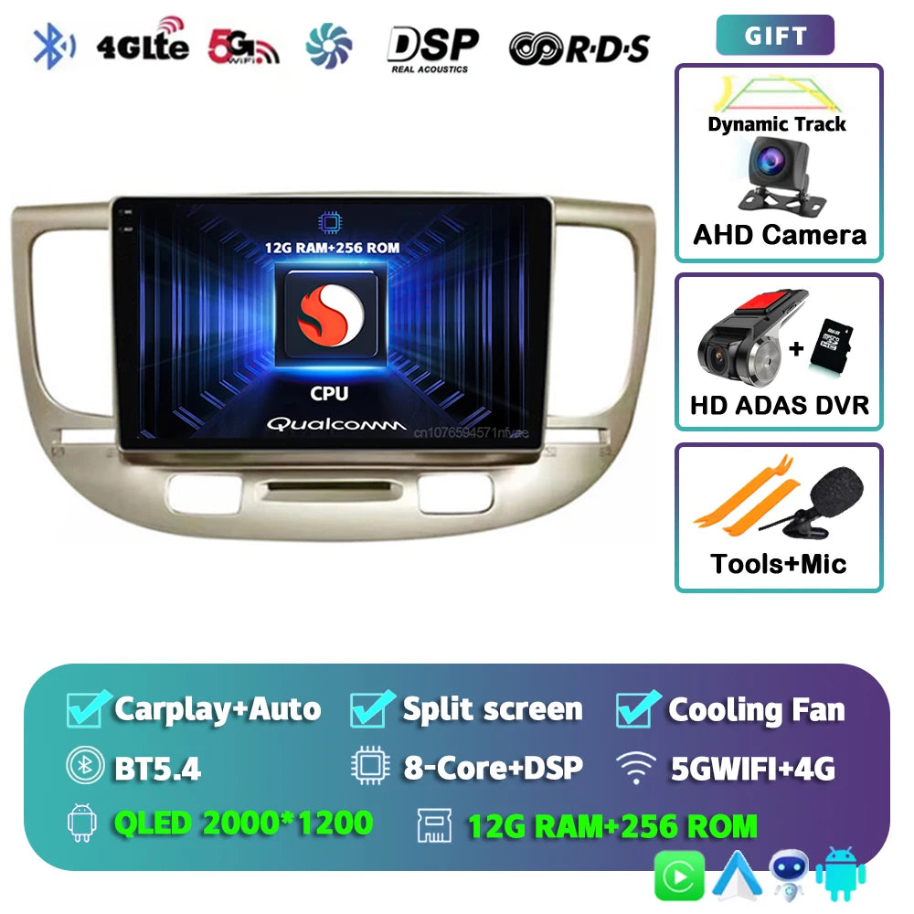 Kia Rio Android 15 — 2K Screen, CarPlay, GPS