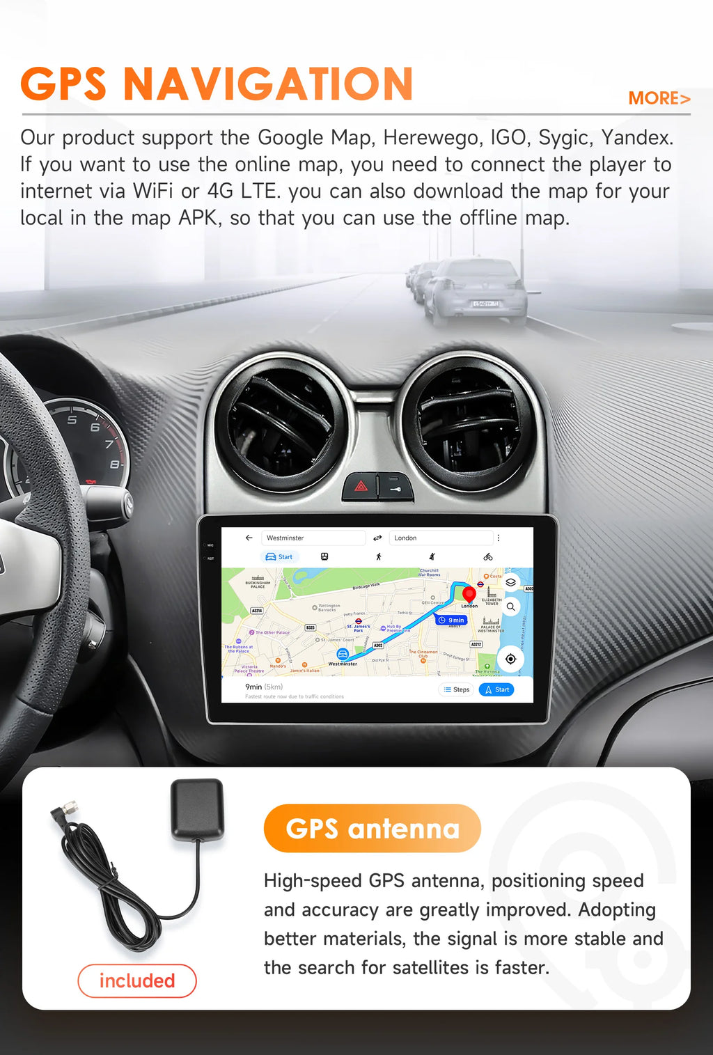 Hizpo Android Radio — Alfa Romeo Mito 955 2008-2016, Wireless CarPlay, GPS, DSP, 8-Kern