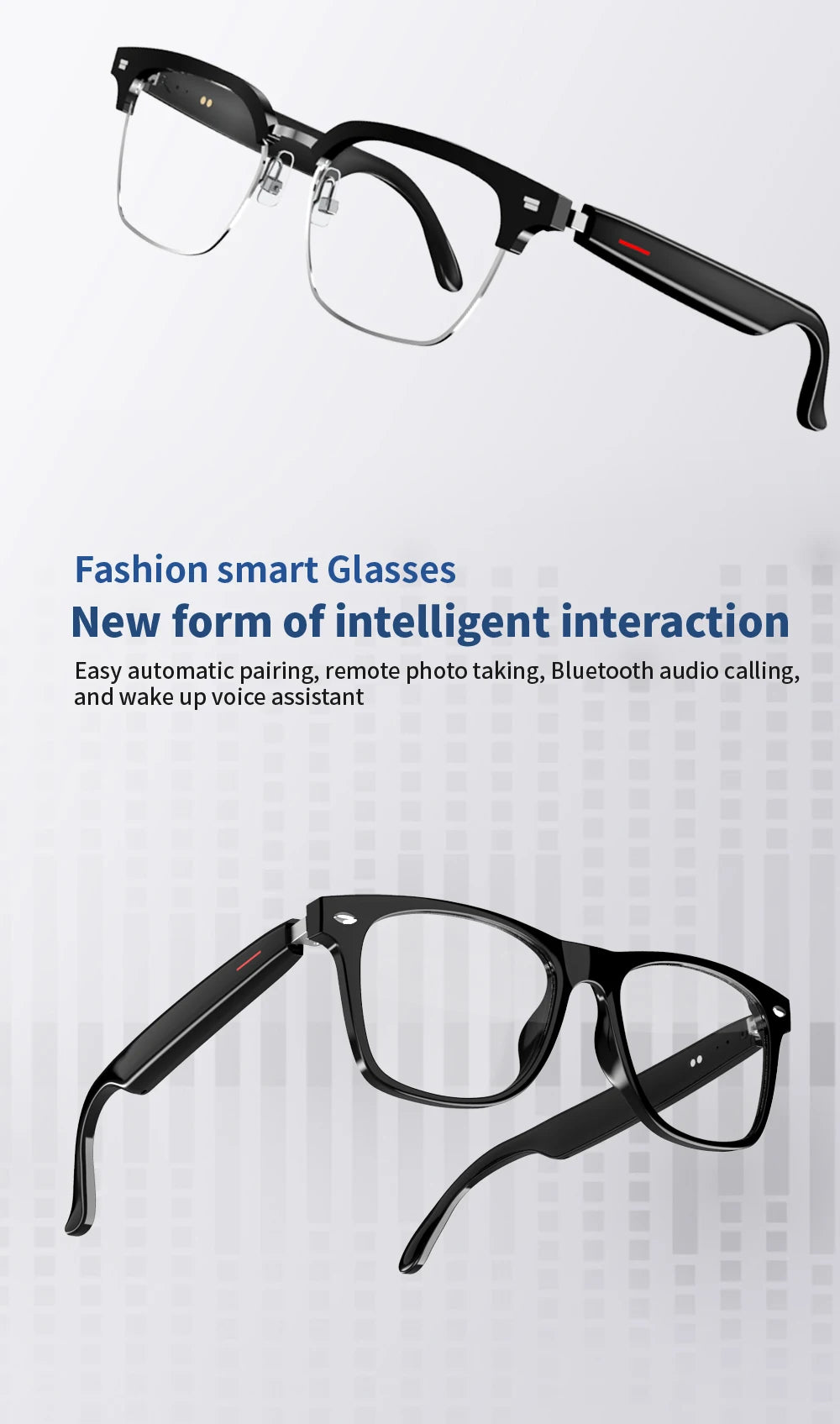 SENBONO E13 Smart Glasses — Blaulichtfilter, polarisiert, integriertes Mikrofon und Lautsprecher