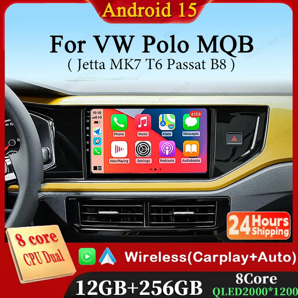 VW Polo/Jetta — Android 15, 2K QLED