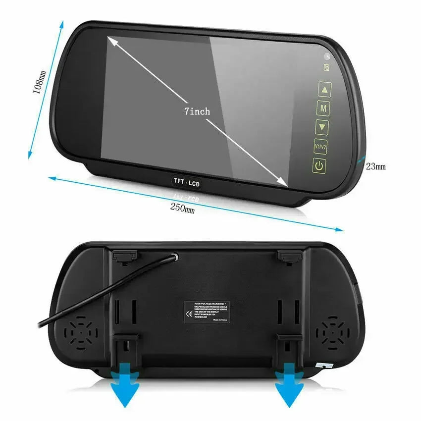 RV Mirror Monitor 7" — Night Vision, Touchscreen