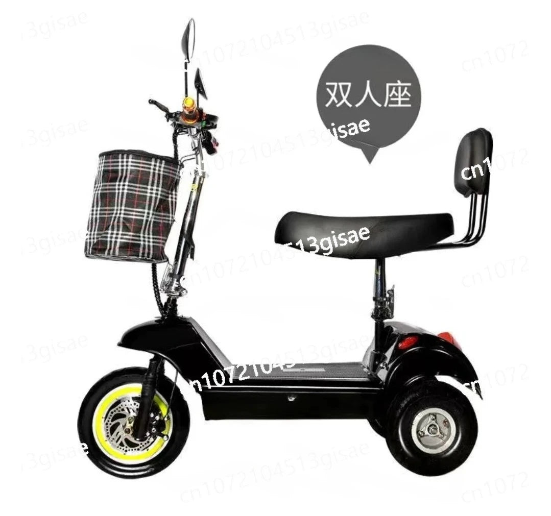 Adult Folding Battery Powered Small Three Wheeled Electric Tricycle, Textile Factory Mini Electric Tricycle
