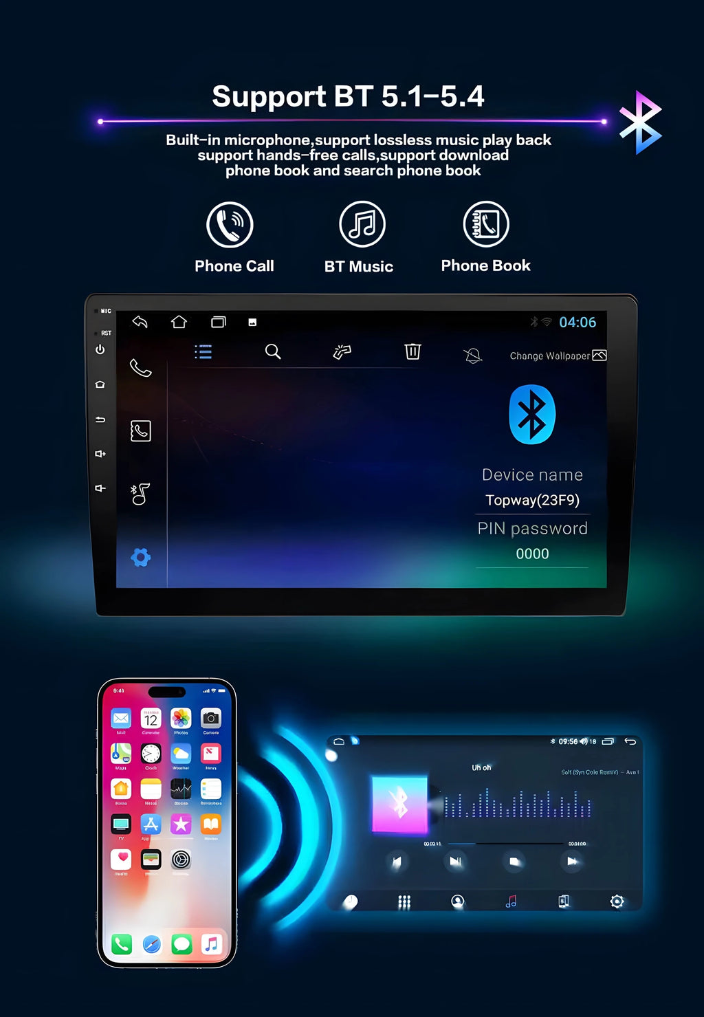 Isuzu D-Max Autoradio — Wireless CarPlay, Android Auto