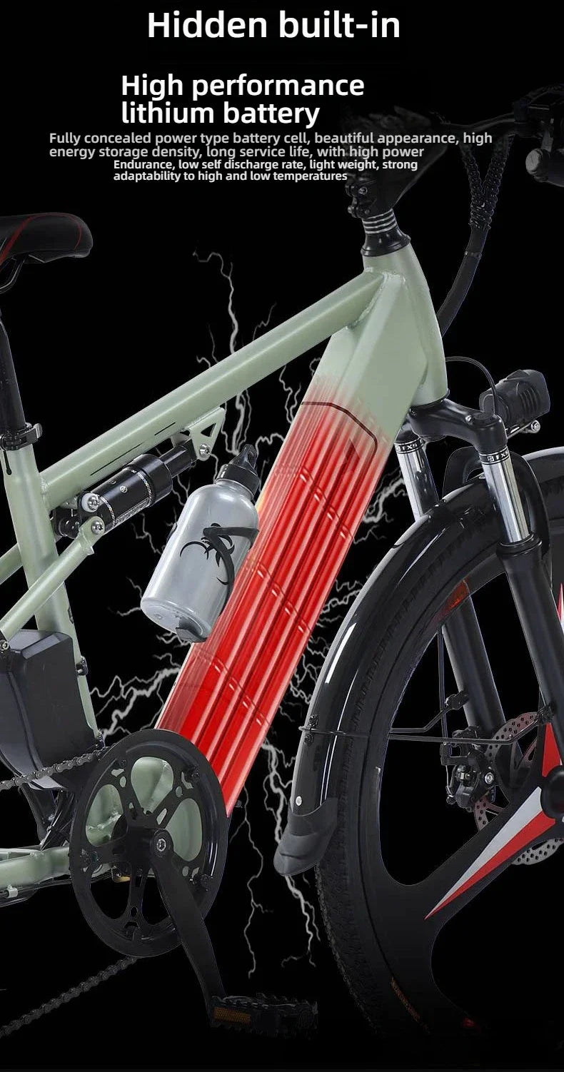 26" E-Bike — 400W Motor, 48V Battery