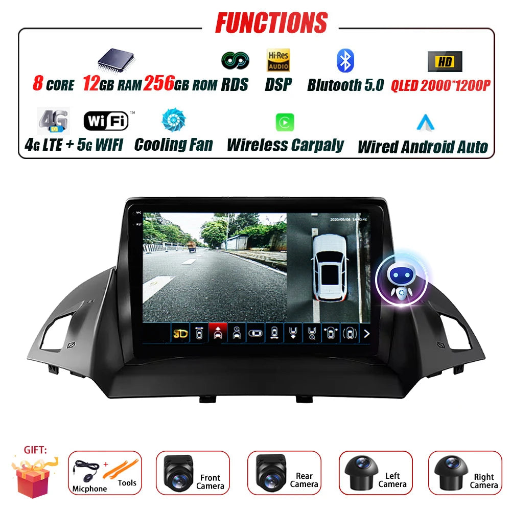 Ford C-MAX/Kuga — Android 16, GPS, CarPlay