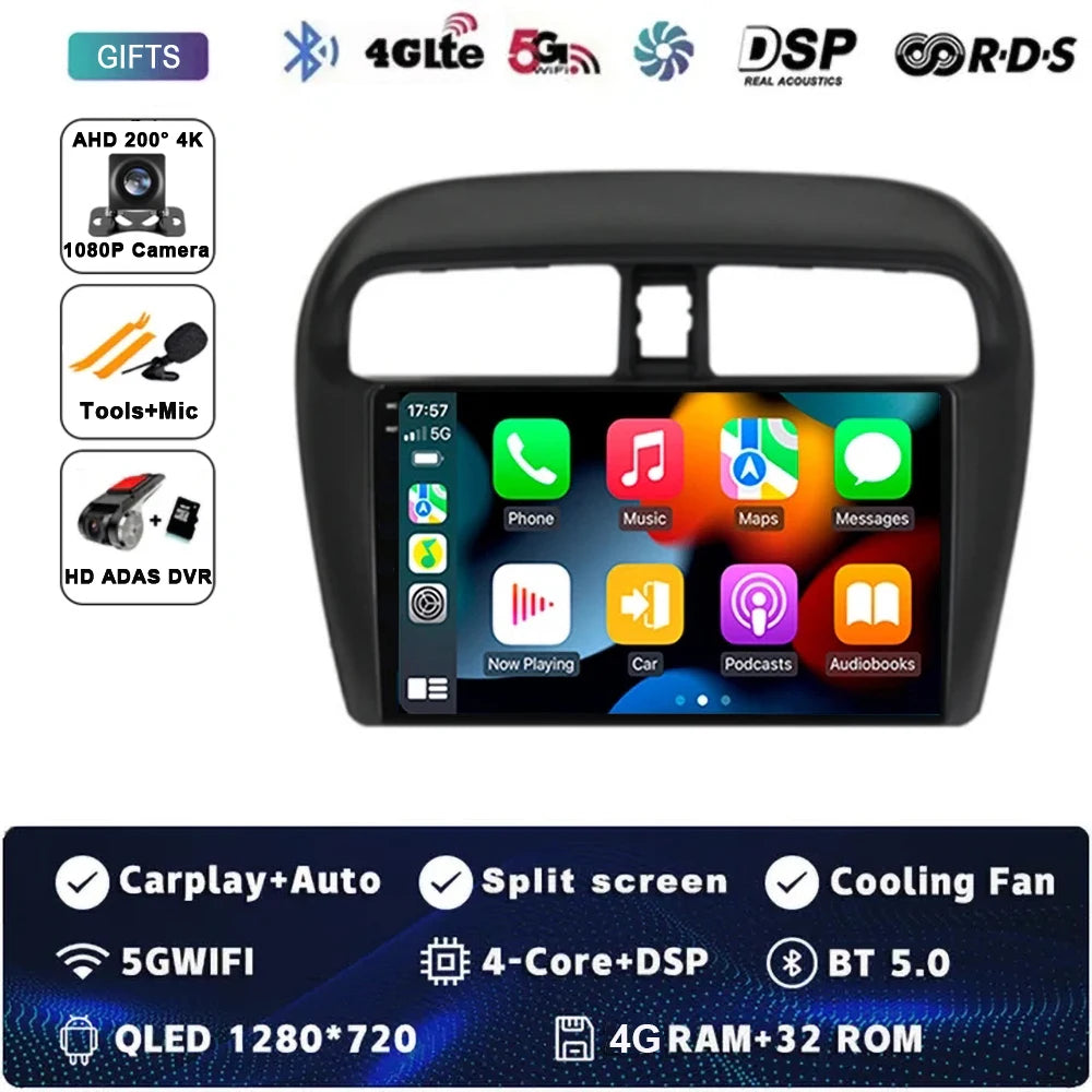 Android 15 Car Radio — Compatible with Mitsubishi Mirage | GPS | Multimedia Screen