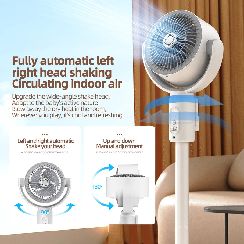 Oscillating Air Fan — 5-Speed, Cordless, Adjustable