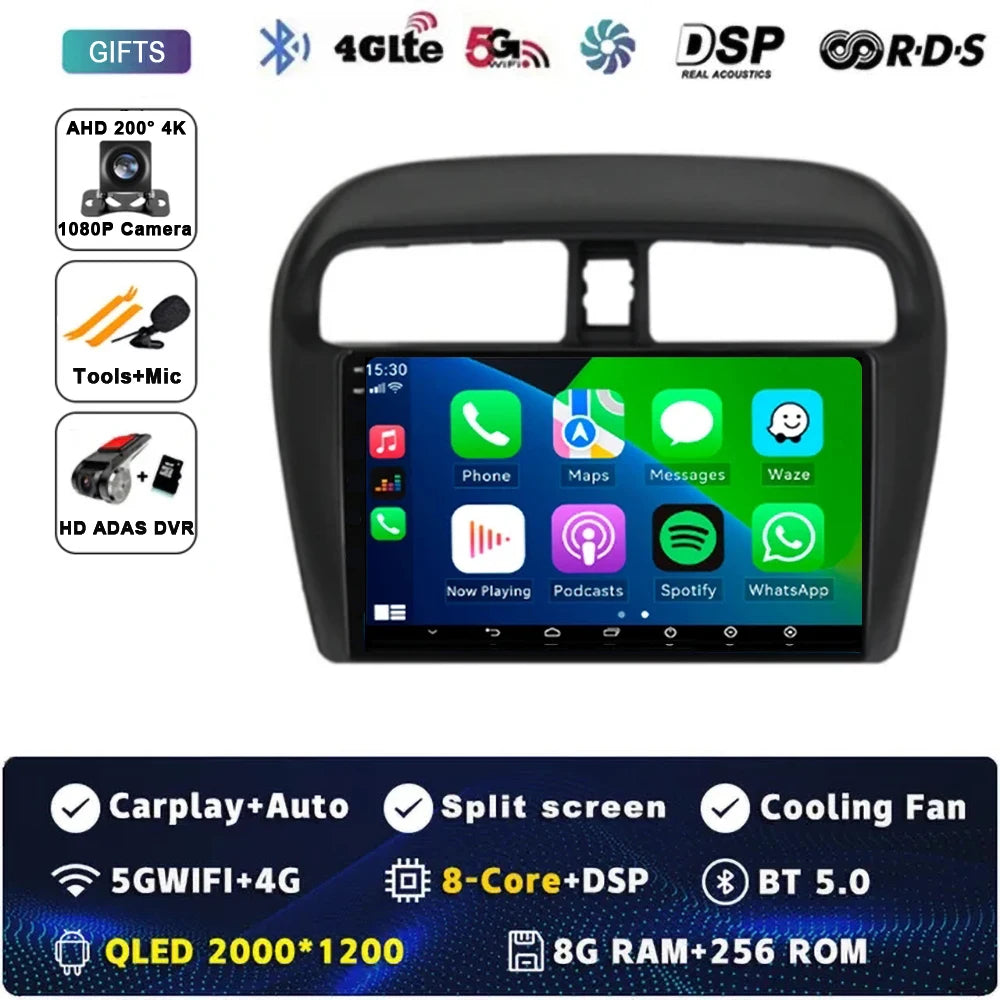 Android 15 Car Radio — Compatible with Mitsubishi Mirage | GPS | Multimedia Screen