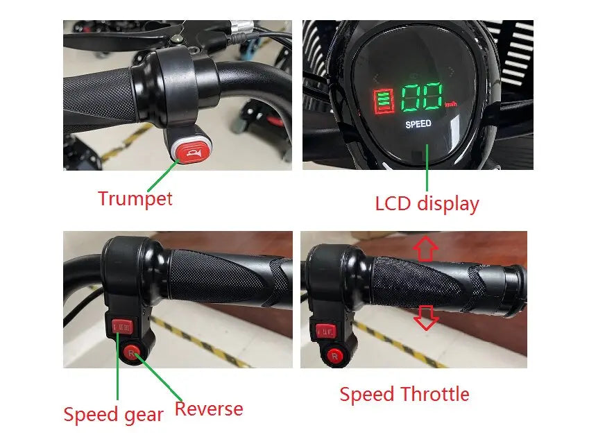 4 Wheel Mobility Scooters for 2 Peoples With Baby Seat 500W 36V 15.6AH  Adults 10 Inch Electric Scooter Dual Motor