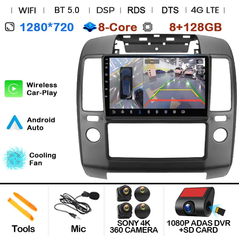 Android 15 Car Radio — Compatible with Nissan Navara D40 | GPS | DSP