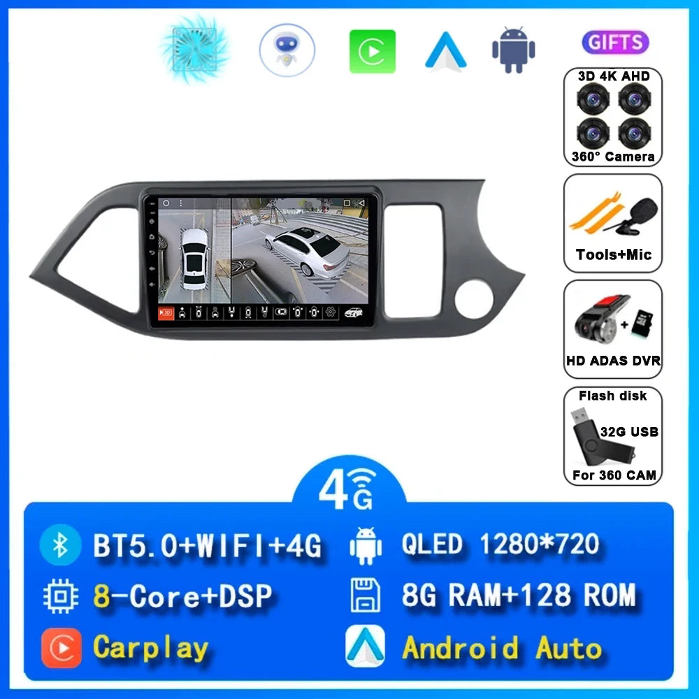 Kia Picanto Android 15 — WiFi, CarPlay, 4G