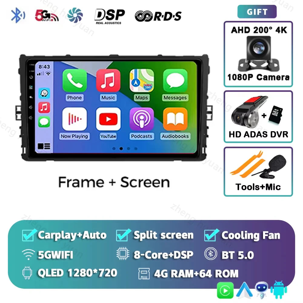 Android 15 Car Radio — Compatible with VW Polo/Jetta | 2K QLED