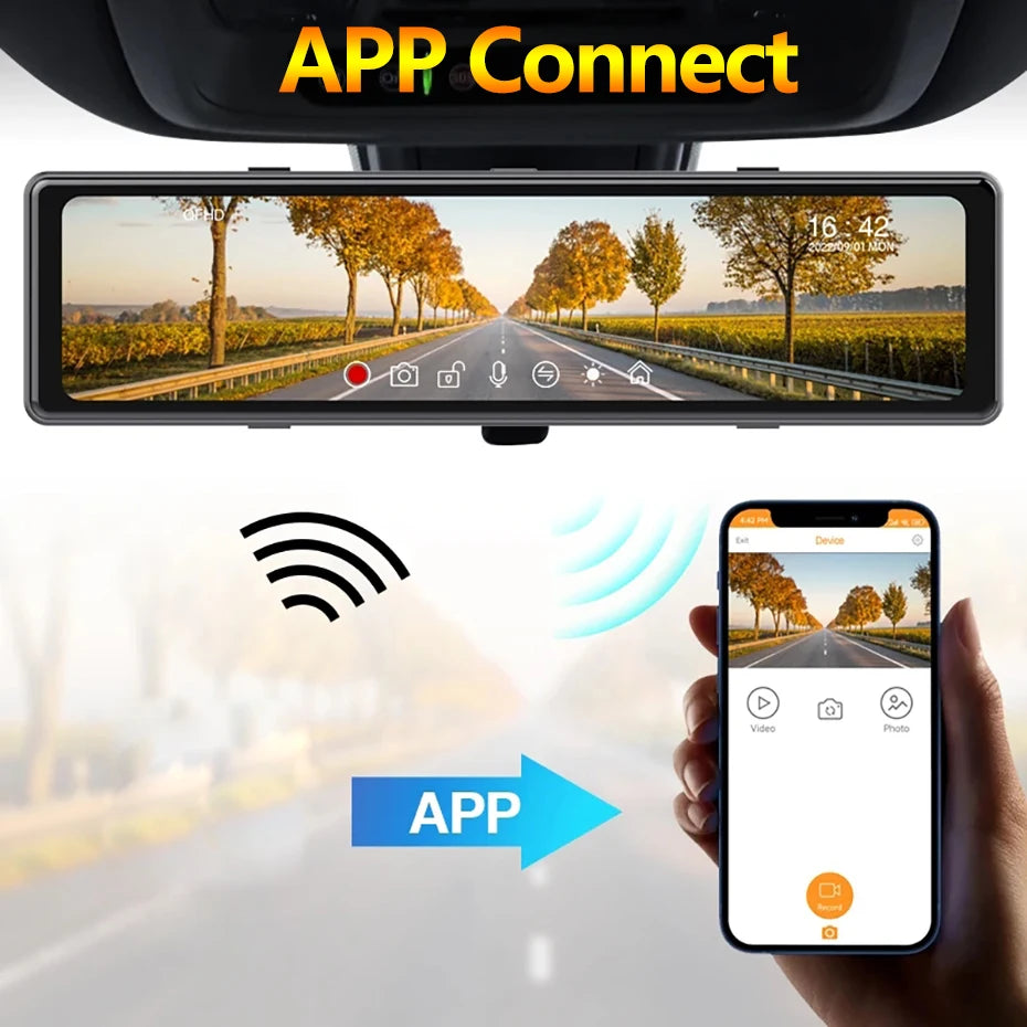 11.26" 4K Dash Cam — BSD, ADAS, Night Vision