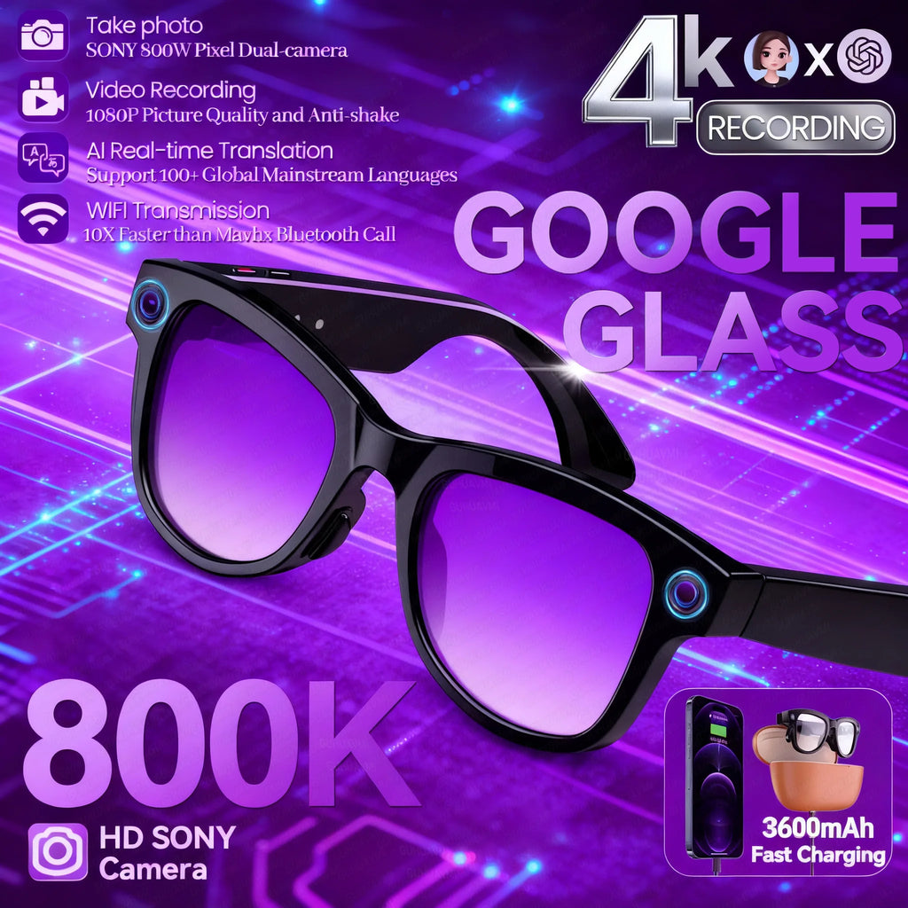 AI Smart Glasses — Translation, Camera, Power Bank