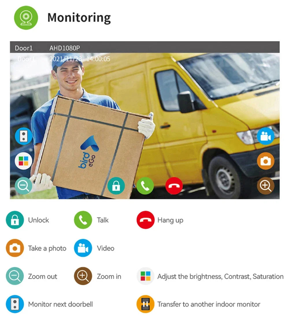 Anjielo Tuya 1080P 7/10 Zoll Touch-Monitor Fingerabdruck-Entsperrung Video-Gegensprechanlage Türklingel-Sicherheitssystem für Villen und Eigenheime