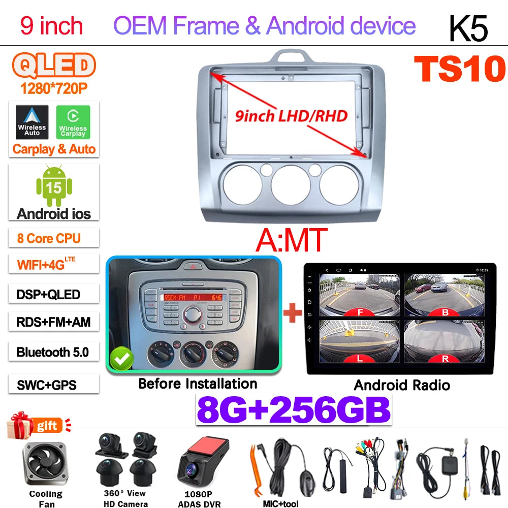 Ford Focus Android 15 — Wireless CarPlay, WiFi