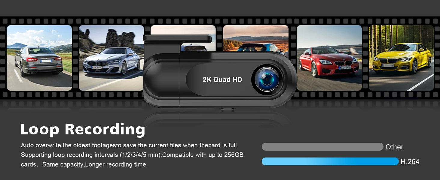 Kocam 2K Dash Cam — WiFi, GPS, Night Vision