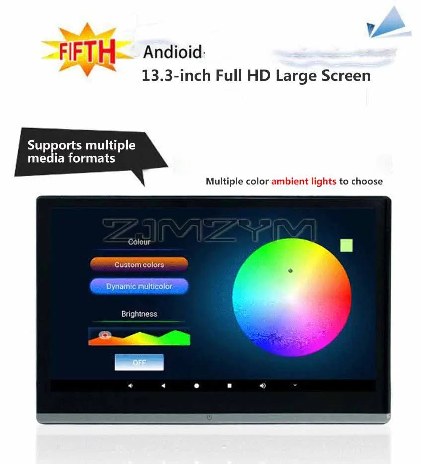 Headrest TV 13.3" — Android 11, Touchscreen