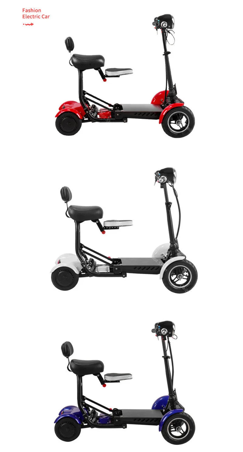 4 Wheel Mobility Scooters for 2 Peoples With Baby Seat 500W 36V 15.6AH  Adults 10 Inch Electric Scooter Dual Motor