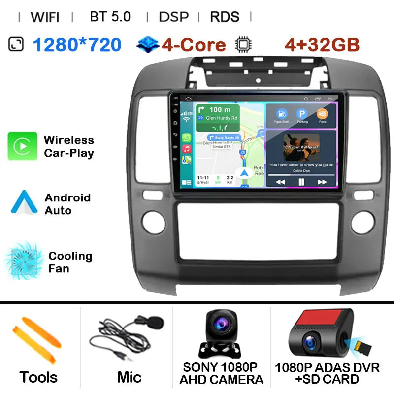 Android 15 Car Radio — Compatible with Nissan Navara D40 | GPS | DSP