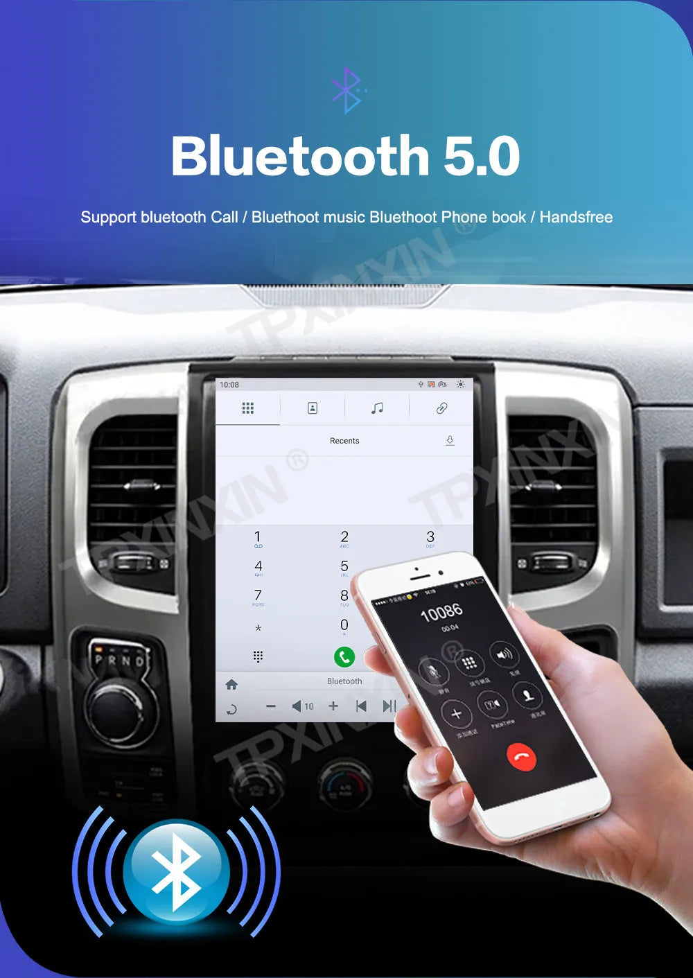Dodge Ram 14.4" — Android 13, CarPlay, Vertical Screen
