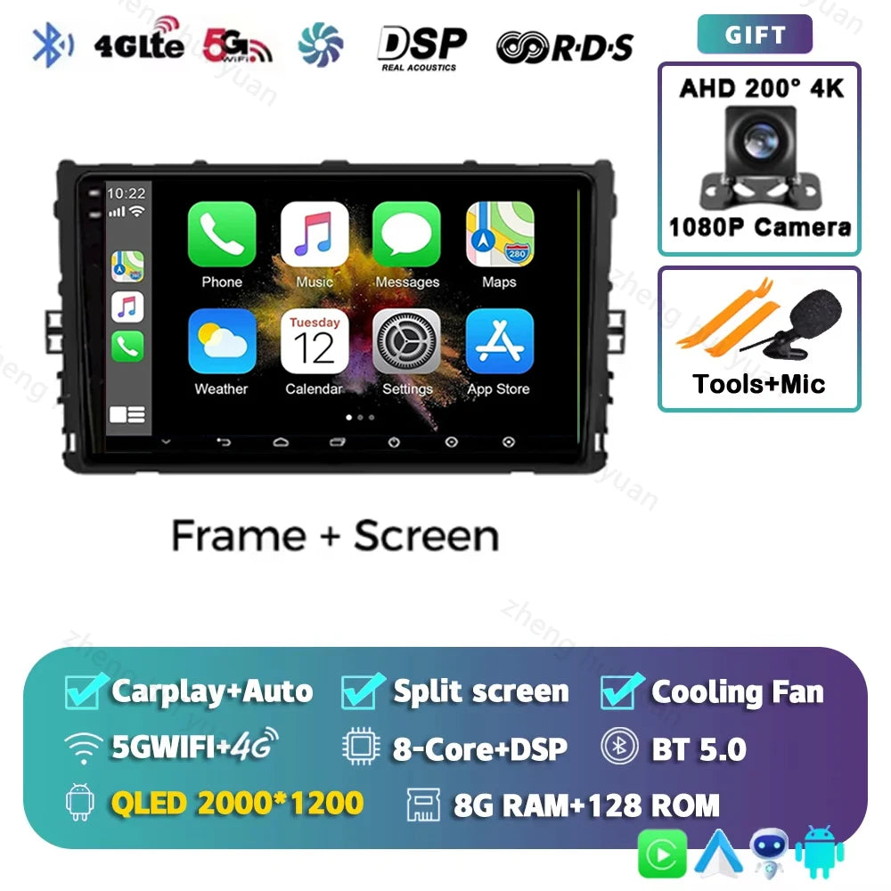 Android 15 Car Radio — Compatible with VW Polo/Jetta | 2K QLED