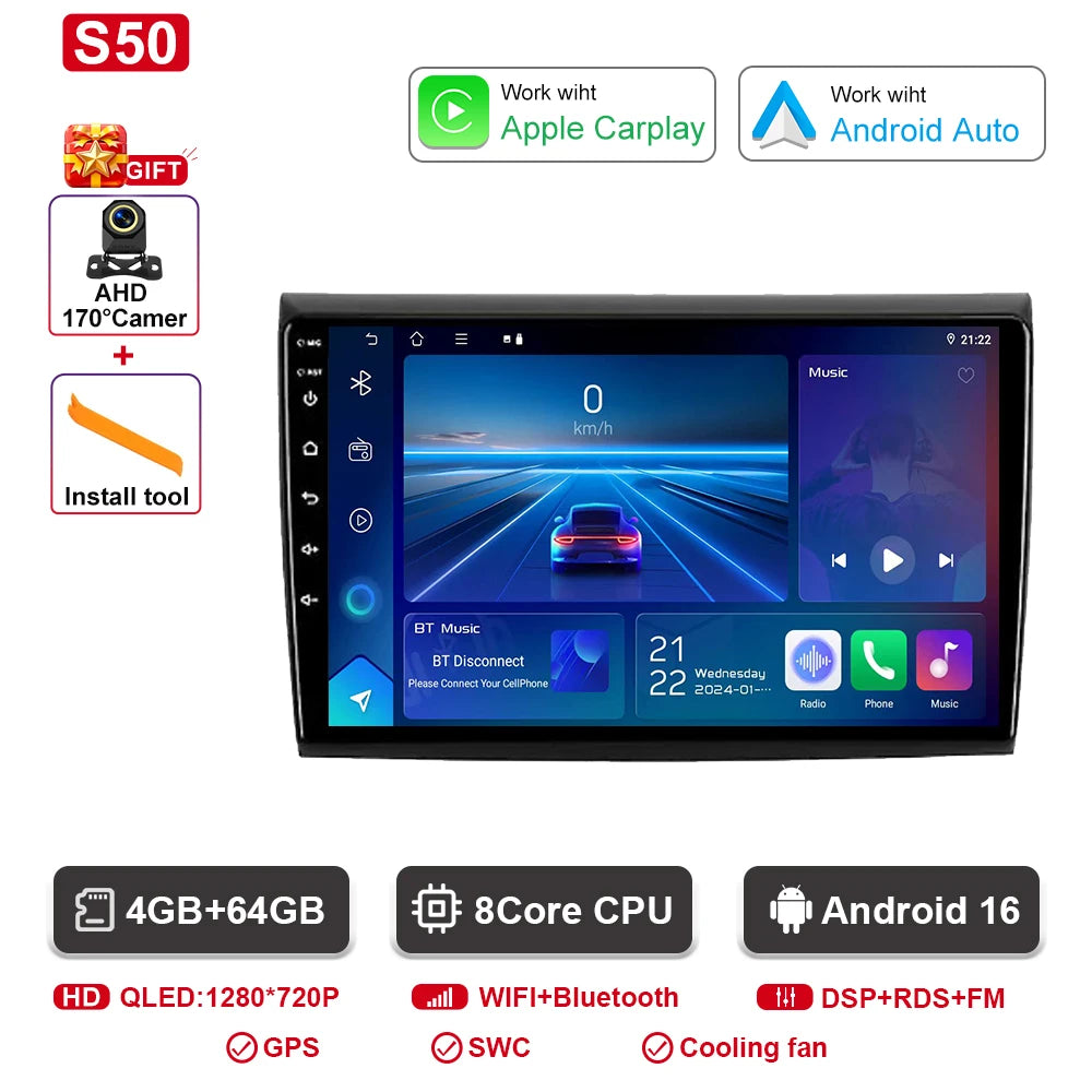 Fiat Bravo Android — 2K QLED, CarPlay, 4G