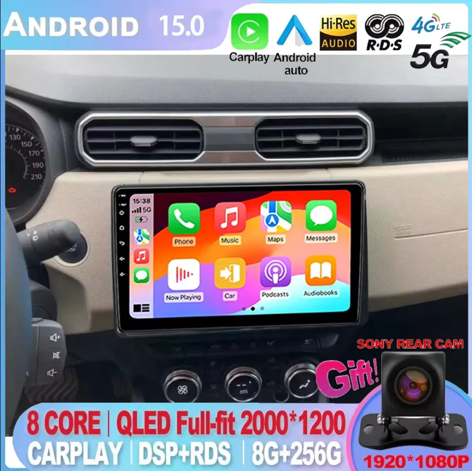 Dacia Duster Android 15 — GPS, CarPlay, Multimedia