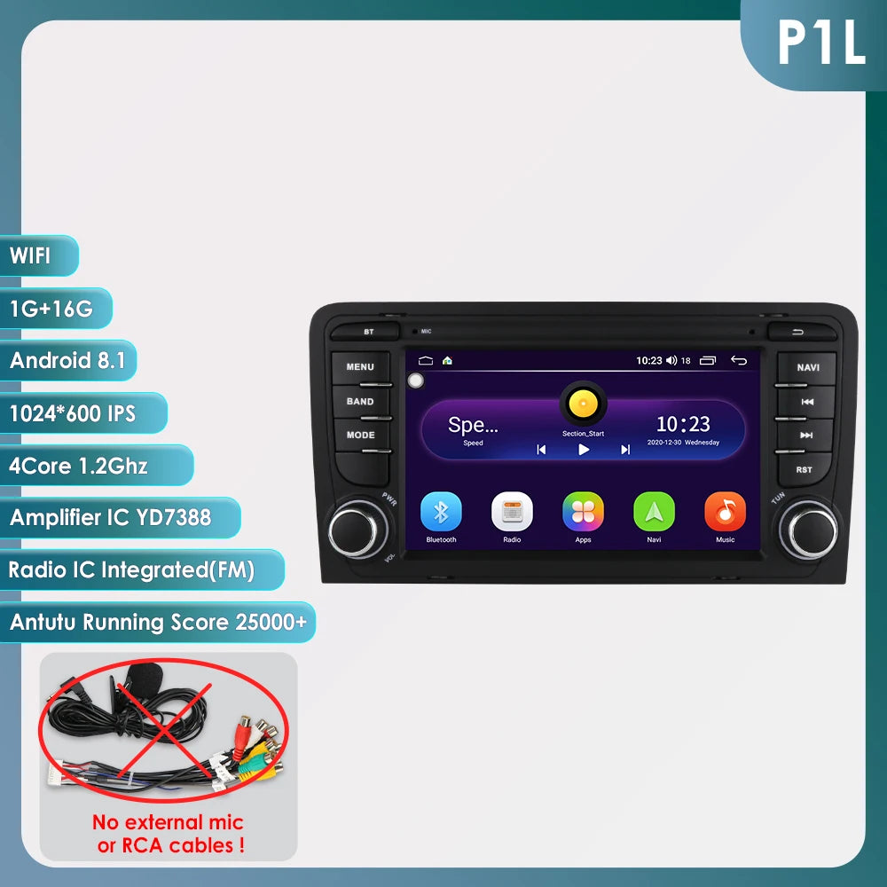 Hizpo Audi A3 — Android Auto, CarPlay, GPS