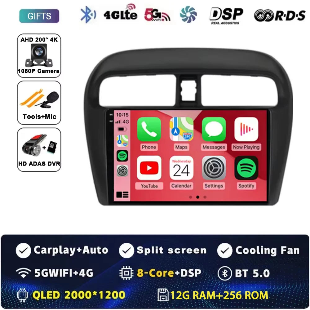 Android 15 Car Radio — Compatible with Mitsubishi Mirage | GPS | Multimedia Screen