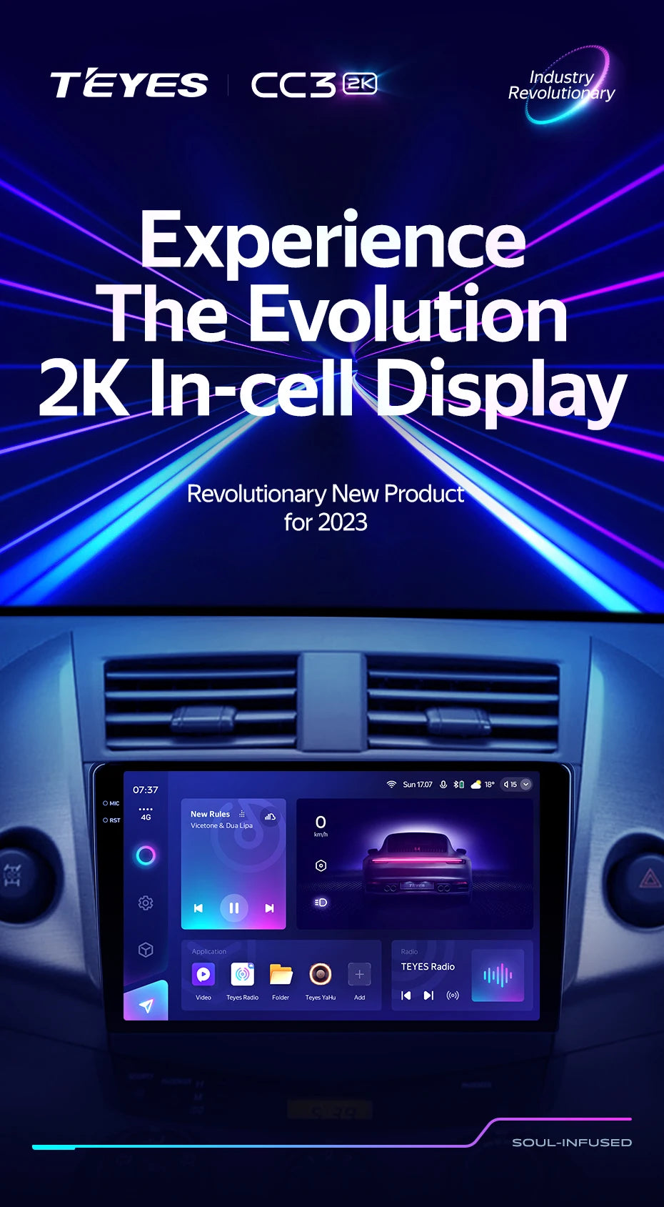 TEYES CC3 RAV4 — 2K GPS, Android 10, Multimedia