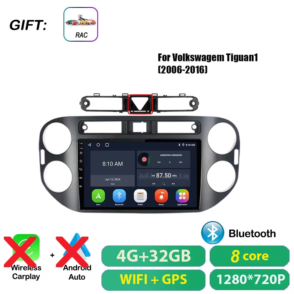 VW Tiguan Android 17 — 4G DSP, CarPlay