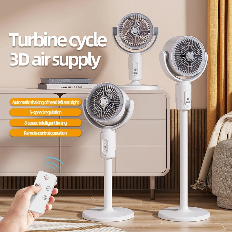Oscillating Air Fan — 5-Speed, Cordless, Adjustable