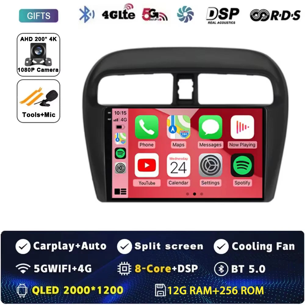 Android 15 Car Radio — Compatible with Mitsubishi Mirage | GPS | Multimedia Screen
