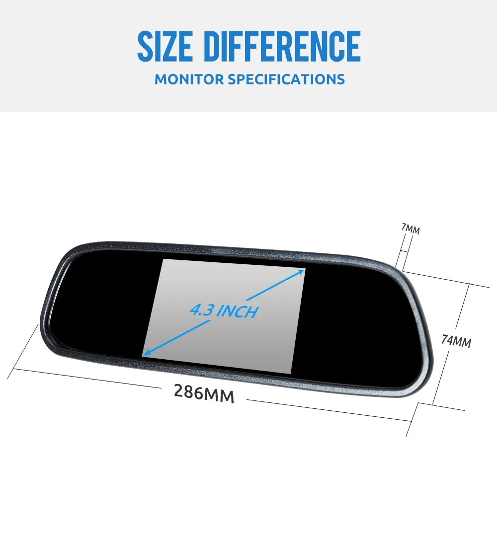 Rear View Camera Kit — 4.3" Monitor, HD Parking