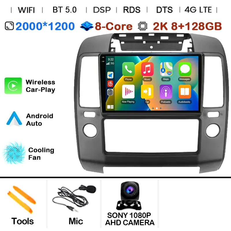 Android 15 Car Radio — Compatible with Nissan Navara D40 | GPS | DSP