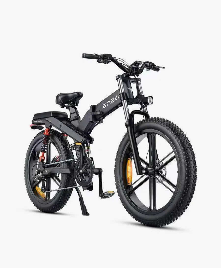 Folding Snow Tire E-Bike — 1000W, Full Suspension