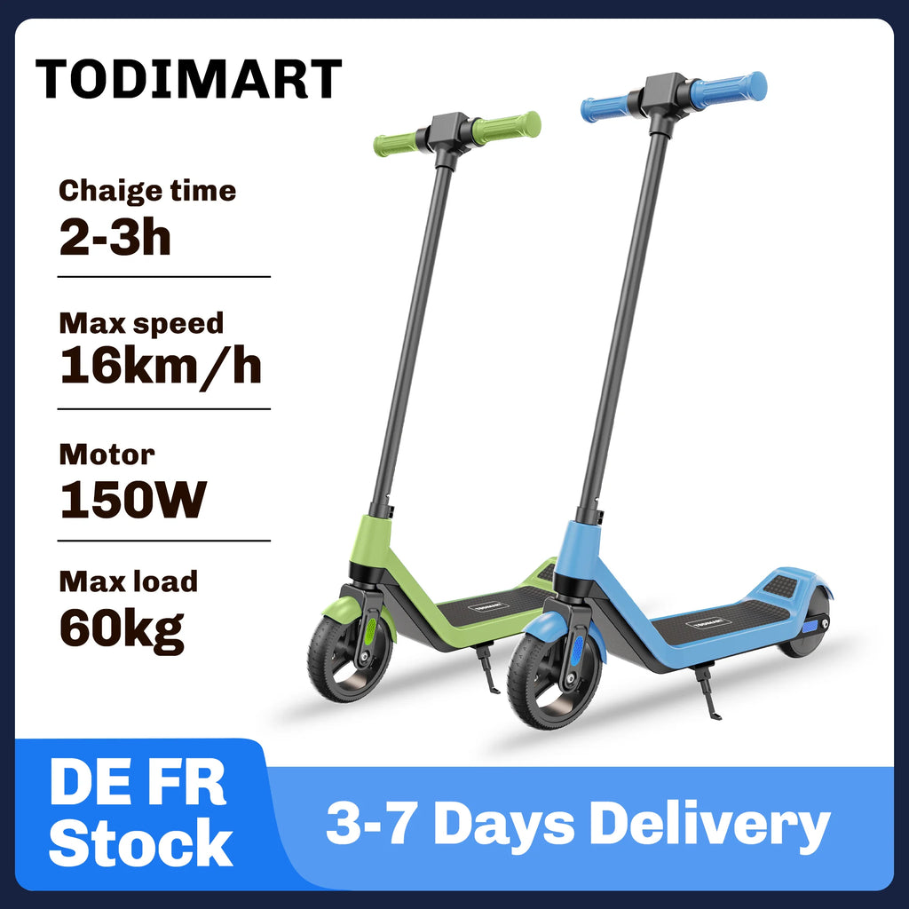 Todimart Electric Children, maximum speed 16 km/h, range 8-10 km, children 6-12 years old, LED screen