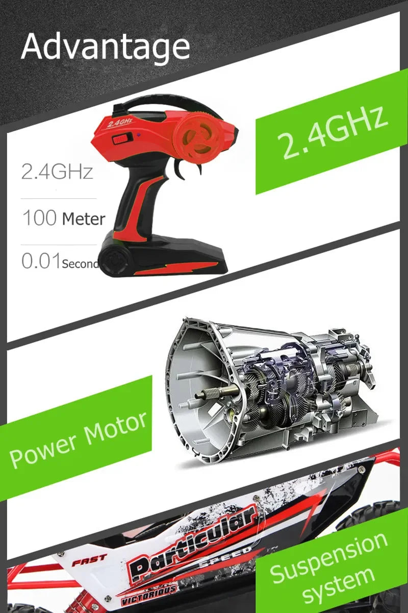 1:12 37cm/1:16 28cm 4WD RC Car Trucks High Speed 2.4G Radio Control Off-Road4x4 Vehicle Children Electric Car Kids Toys for Boys