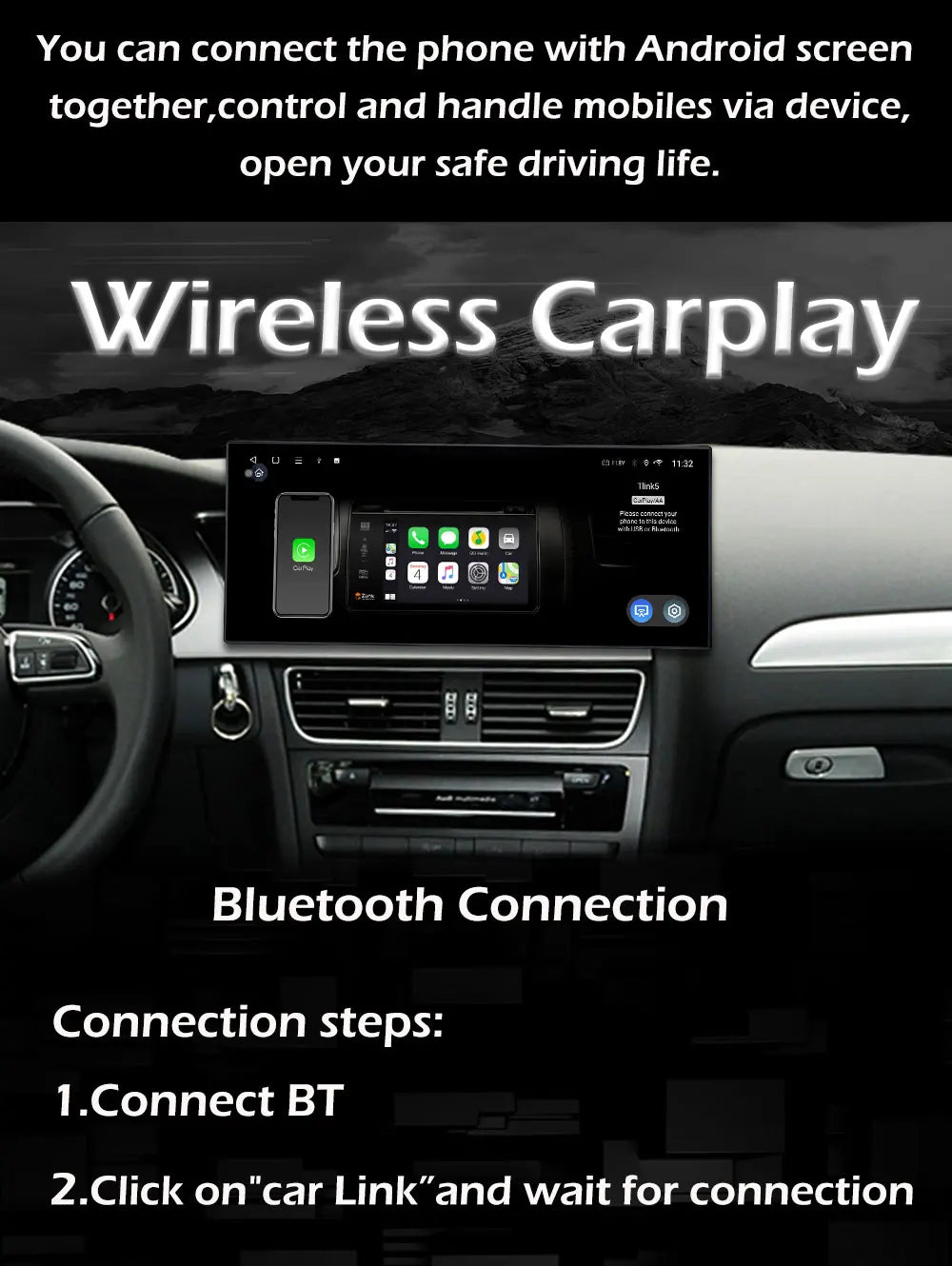 Audi A4 B8/A5 — RHD CarPlay, DSP, WiFi